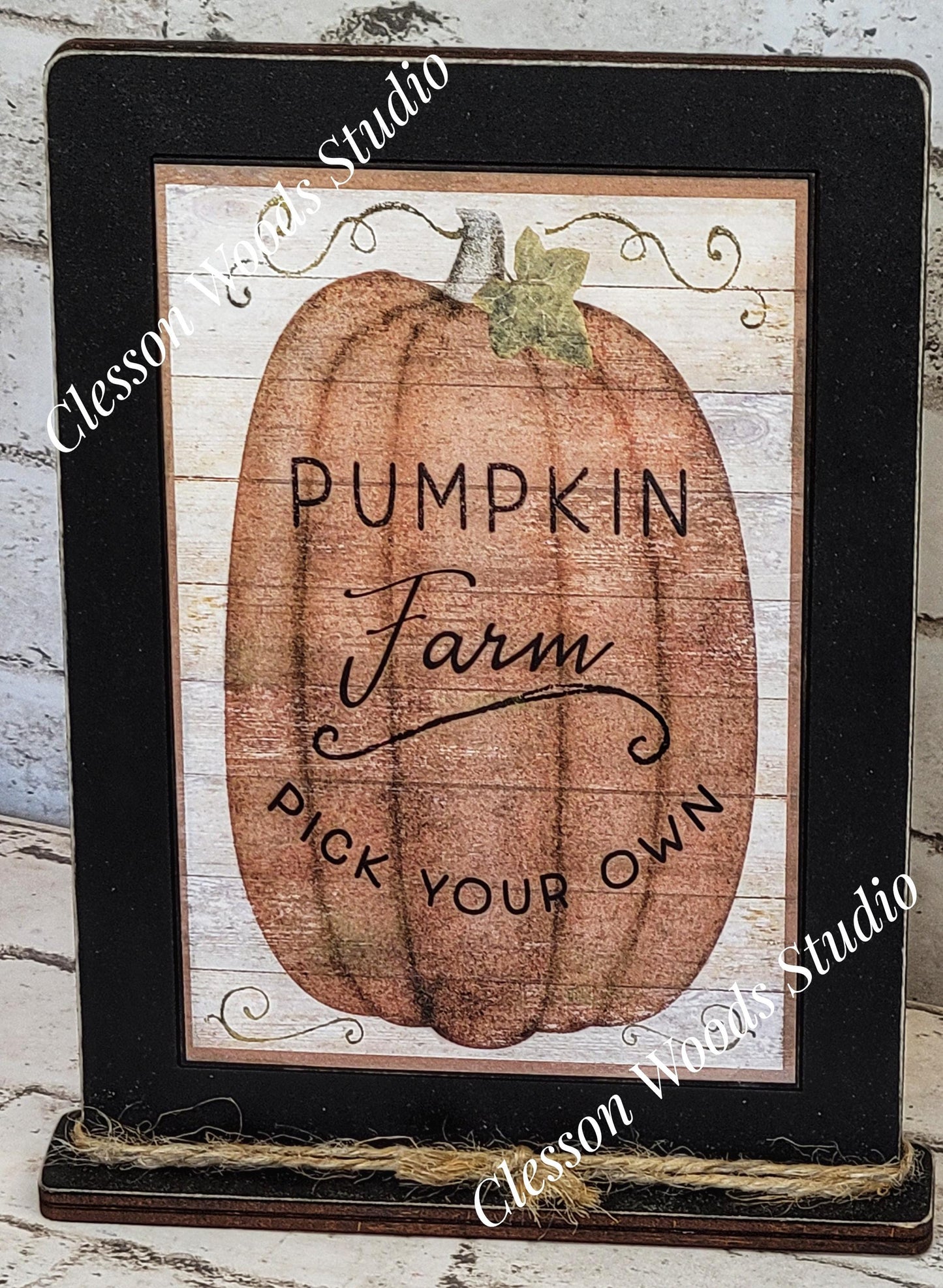 Pumpkin Farm Pick Your Own Framed Art with Attached Stand