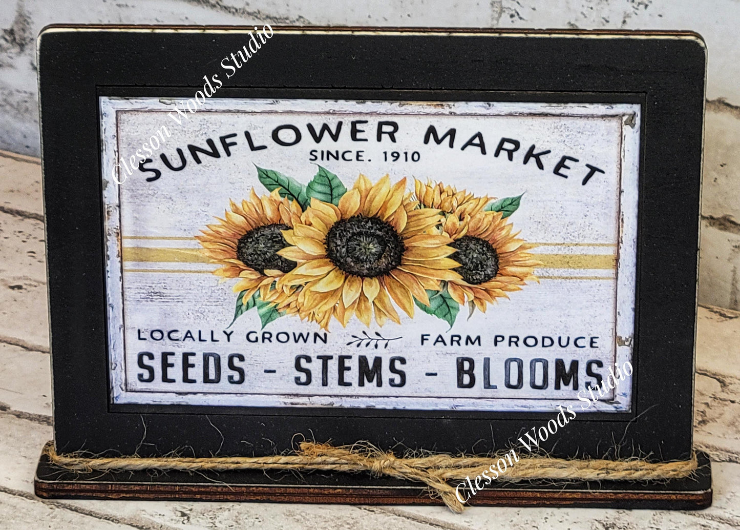Sunflower Market Framed Art with Attached Stand