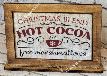 Hot Cocoa Christmas Blend Framed Art with Attached Stand