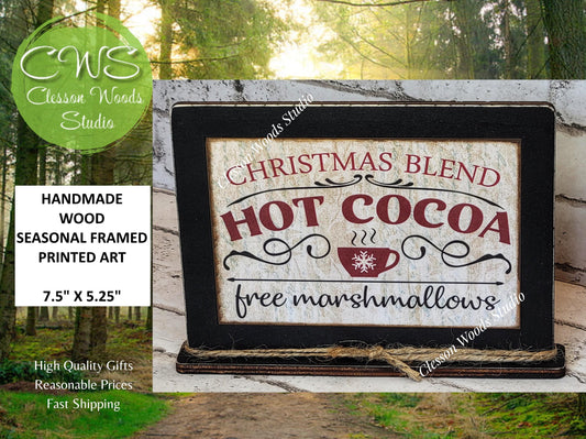 Hot Cocoa Christmas Blend Framed Art with Attached Stand