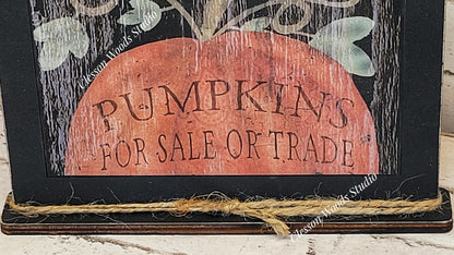 Handmade Pumpkin Framed Wood Art - Rustic Fall Decor
