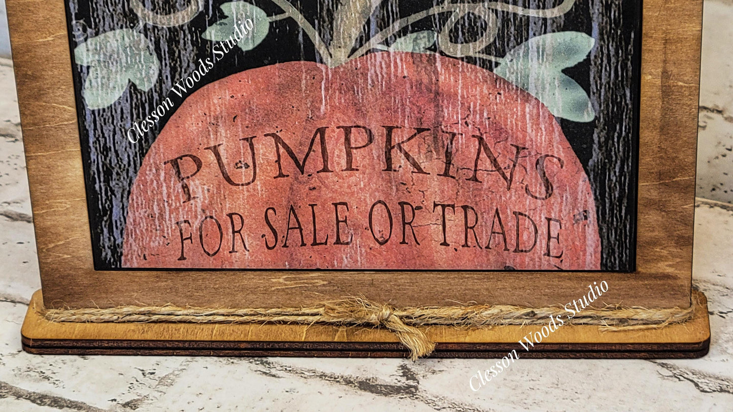 Handmade Pumpkin Framed Wood Art - Rustic Fall Decor