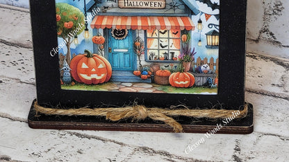 Halloween Shop 2  Framed Art Wood Sign