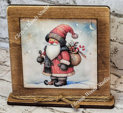 Old Time Santa 1 Framed Art Wood Sign