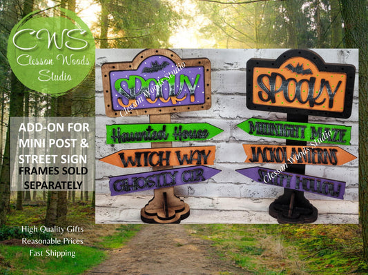 Halloween Collection 1 Add-On for Mini Post & Street Sign Frames (Sold Separately)