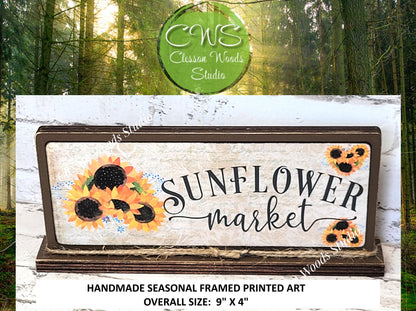 Sunflower Market Horizontal Standing Wood Sign