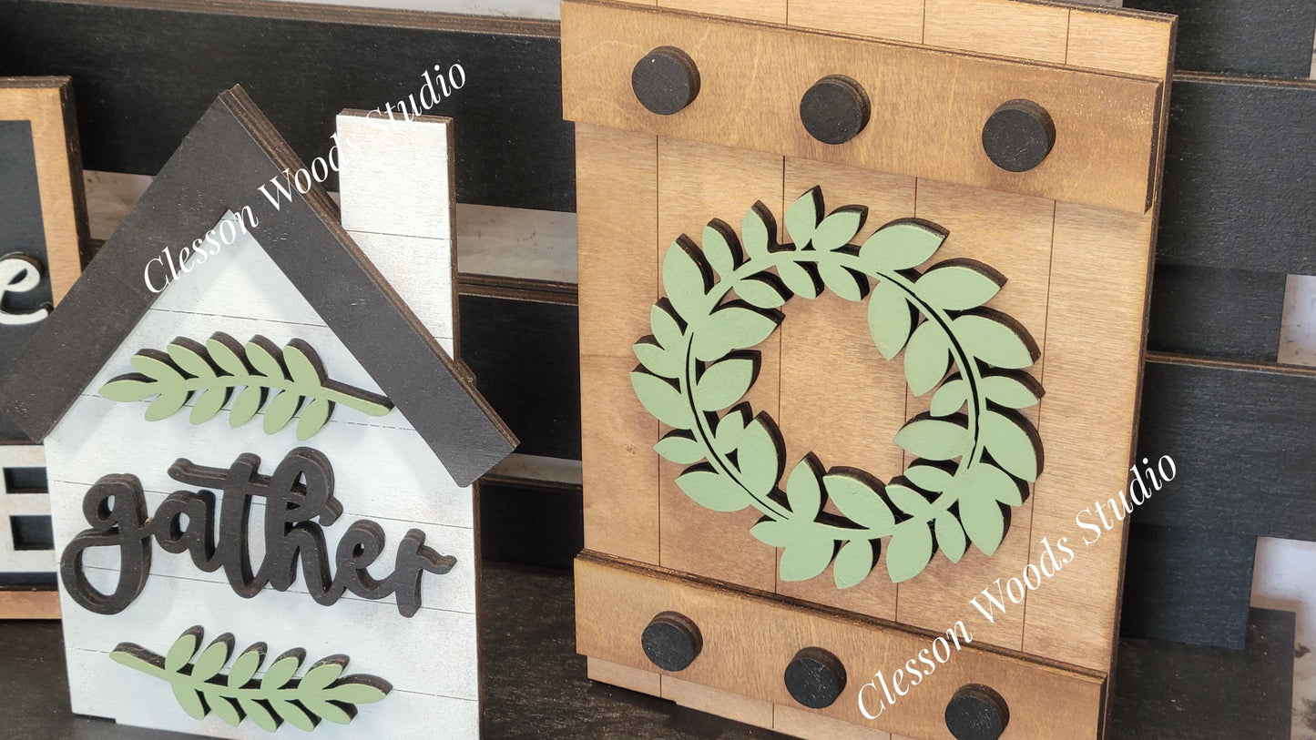 Finished Painted Home Insert Set for Large Bench