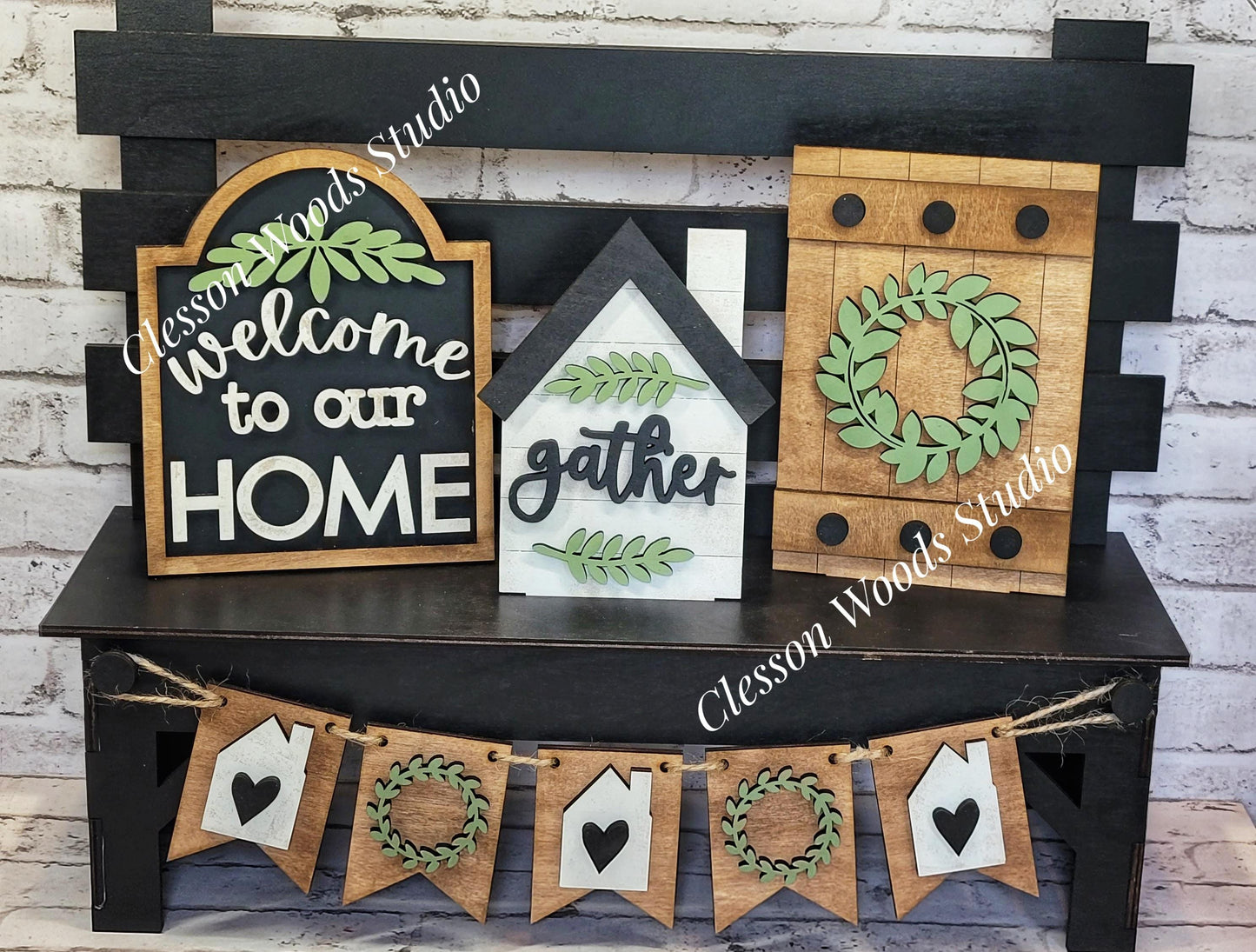 Finished Painted Home Insert Set for Large Bench