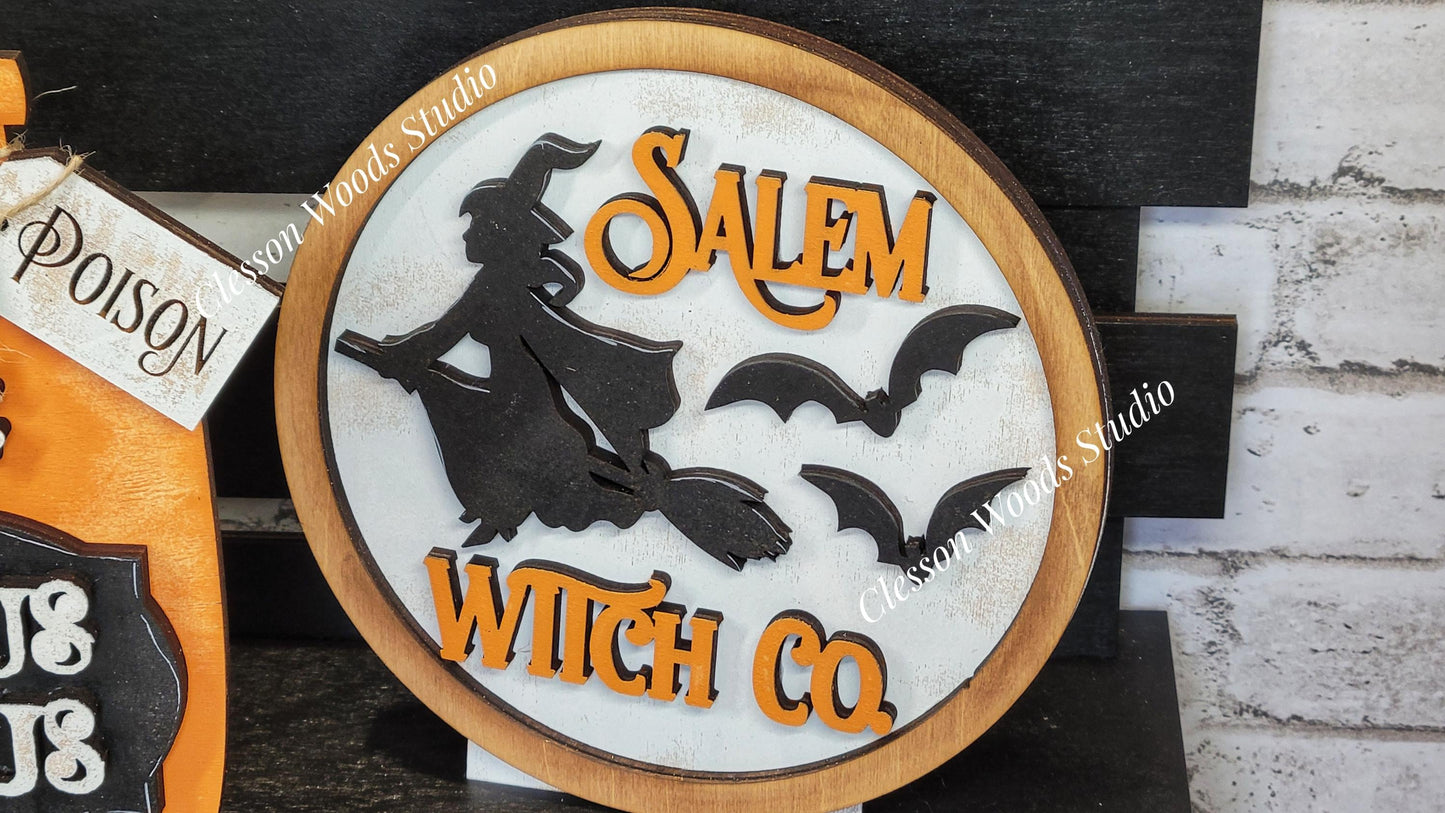 Finished Painted Halloween Insert Set for Large Bench