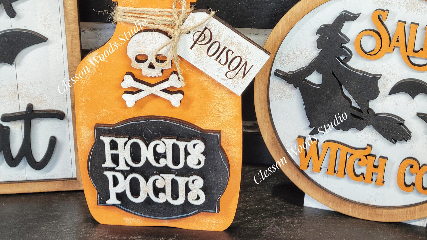 Finished Painted Halloween Insert Set for Large Bench