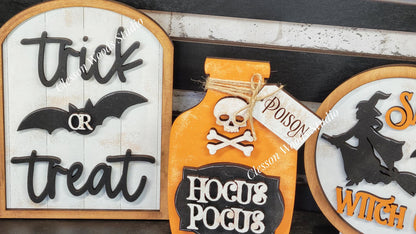 Finished Painted Halloween Insert Set for Large Bench