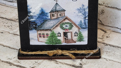 O Holy Night Christmas Framed Art Wood Sign
