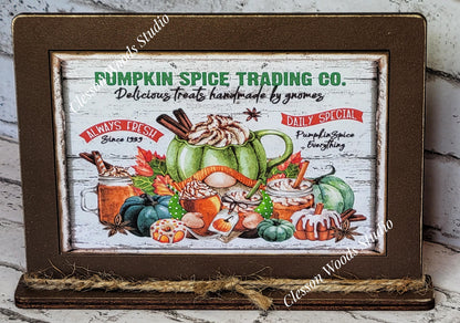 Pumpkin Spice Trading Company Framed Art with Attached Stand