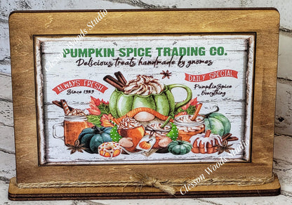Pumpkin Spice Trading Company Framed Art with Attached Stand