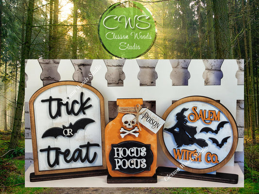 Finished Painted Halloween Shelf Sitters