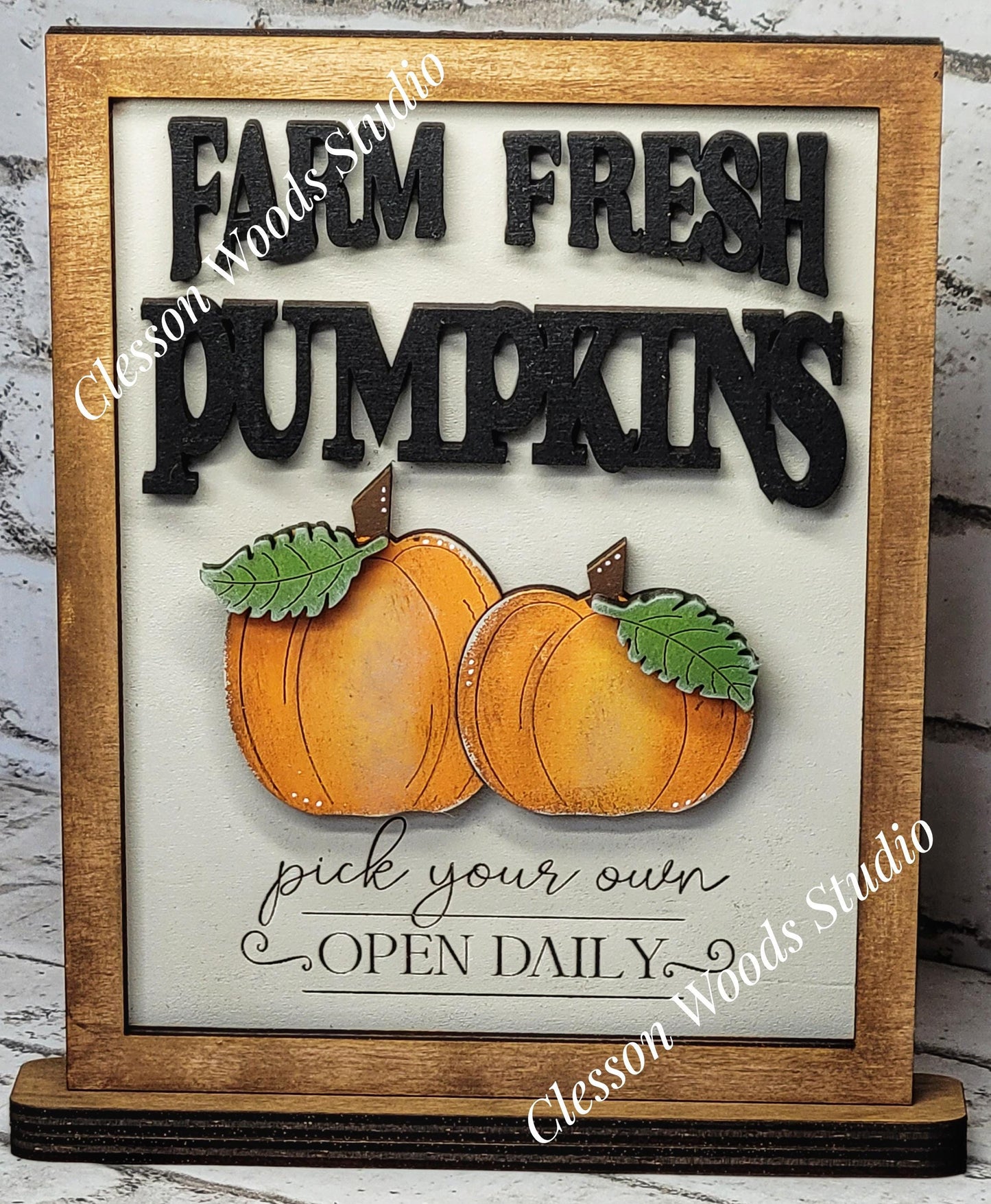 Finished Painted Fall Pumpkin Theme Shelf Sitters