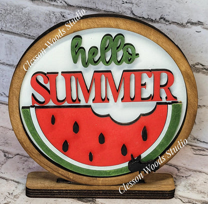 Finished Painted Watermelon Shelf Sitters