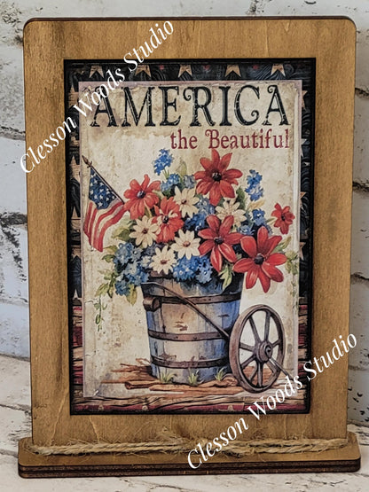 America The Framed Art, Rustic Patriotic Decor