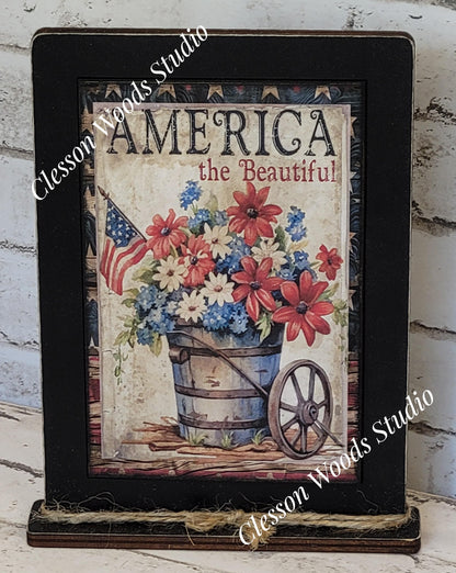 America The Framed Art, Rustic Patriotic Decor
