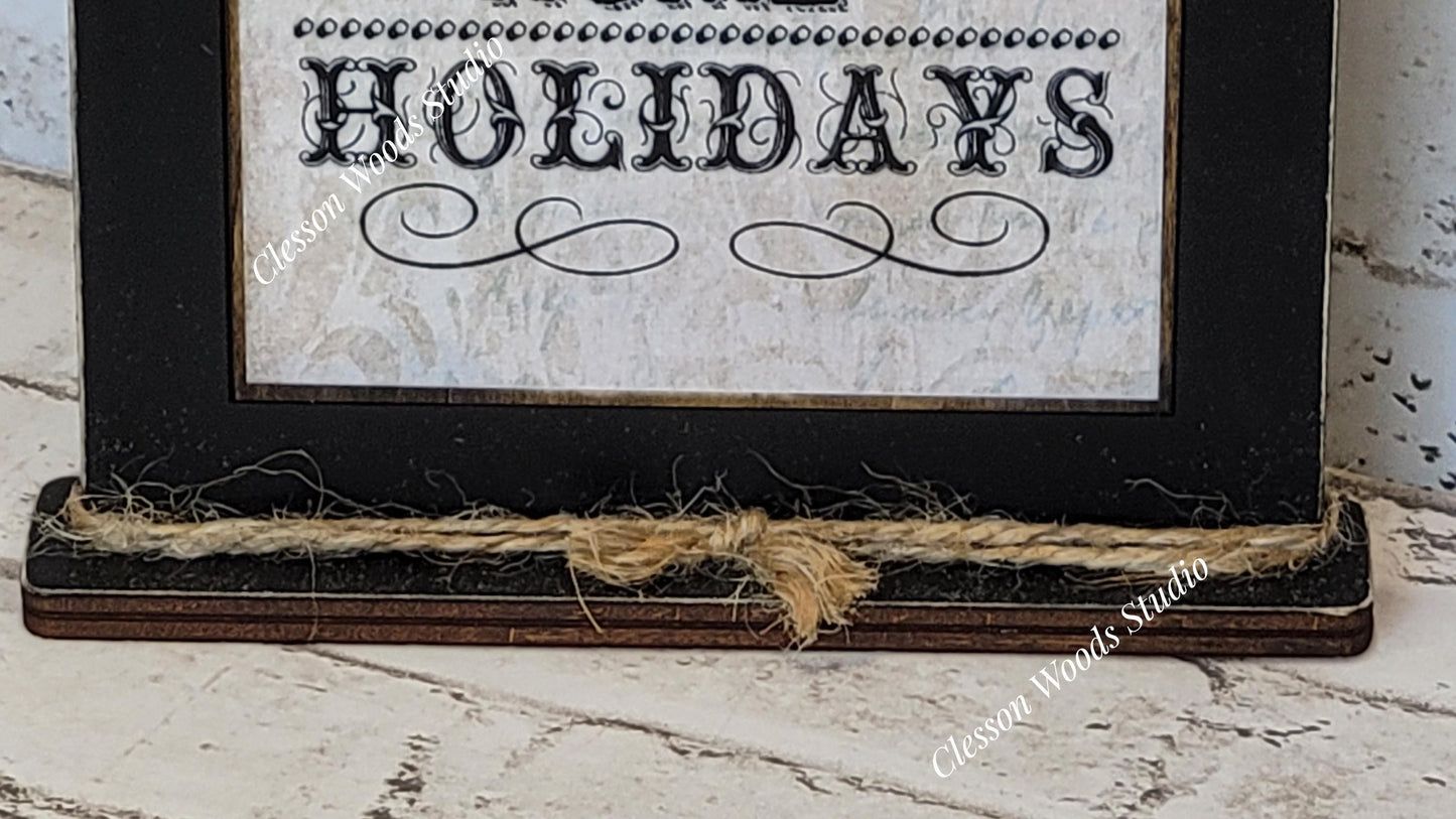 There's No Place Like Home For The Holidays Framed Art with Attached Stand