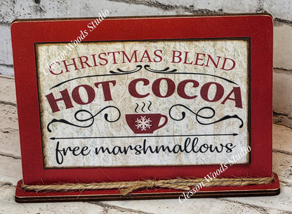 Hot Cocoa Christmas Blend Framed Art with Attached Stand