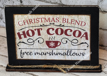 Hot Cocoa Christmas Blend Framed Art with Attached Stand