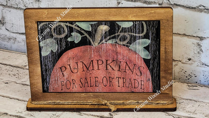 Handmade Pumpkin Framed Wood Art - Rustic Fall Decor