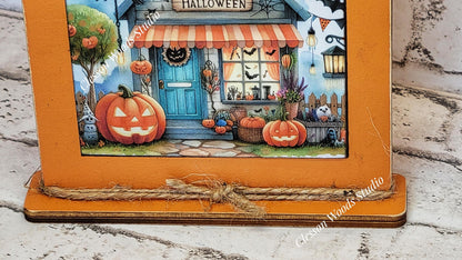 Halloween Shop 2  Framed Art Wood Sign
