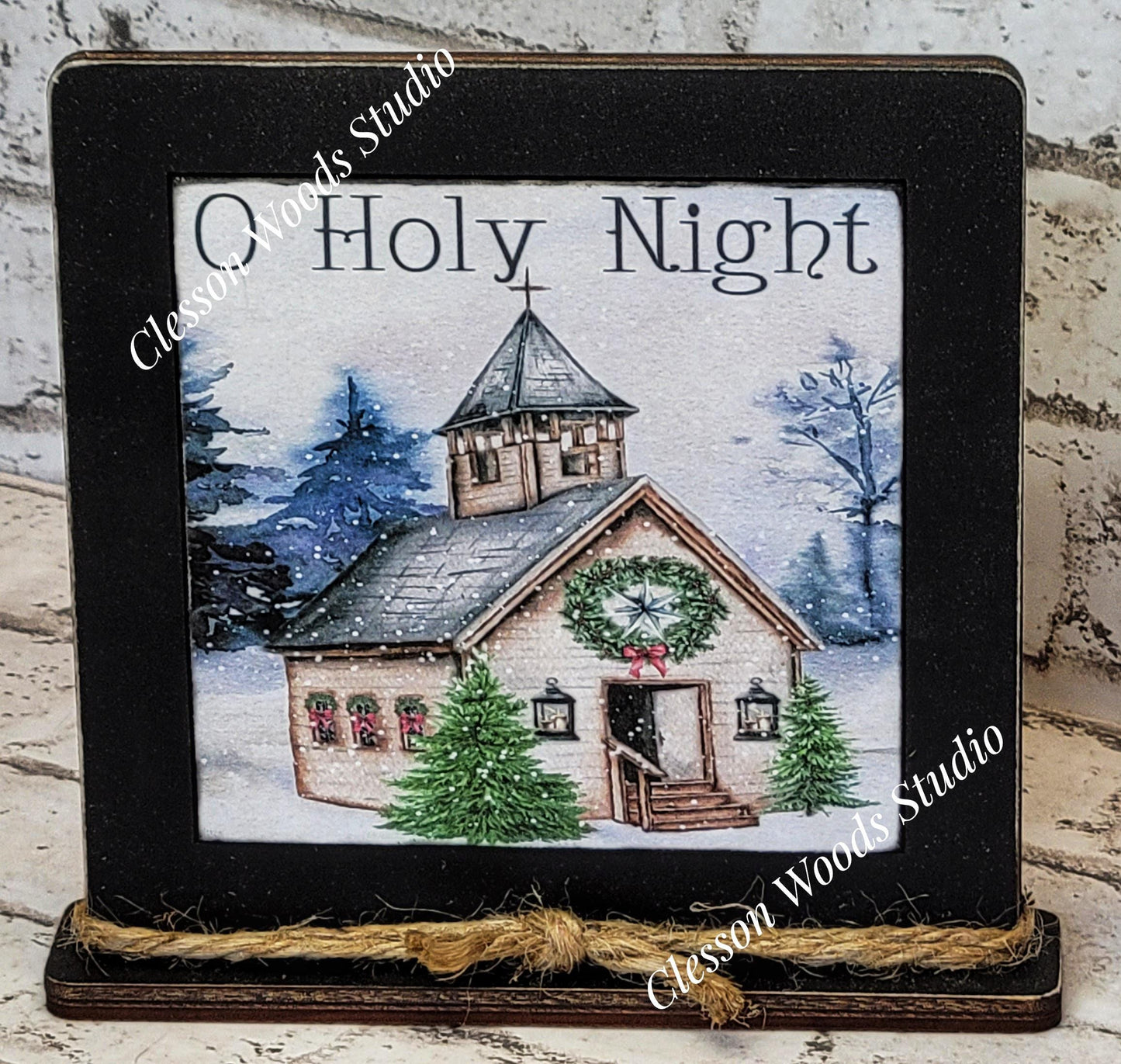 O Holy Night Christmas Framed Art Wood Sign