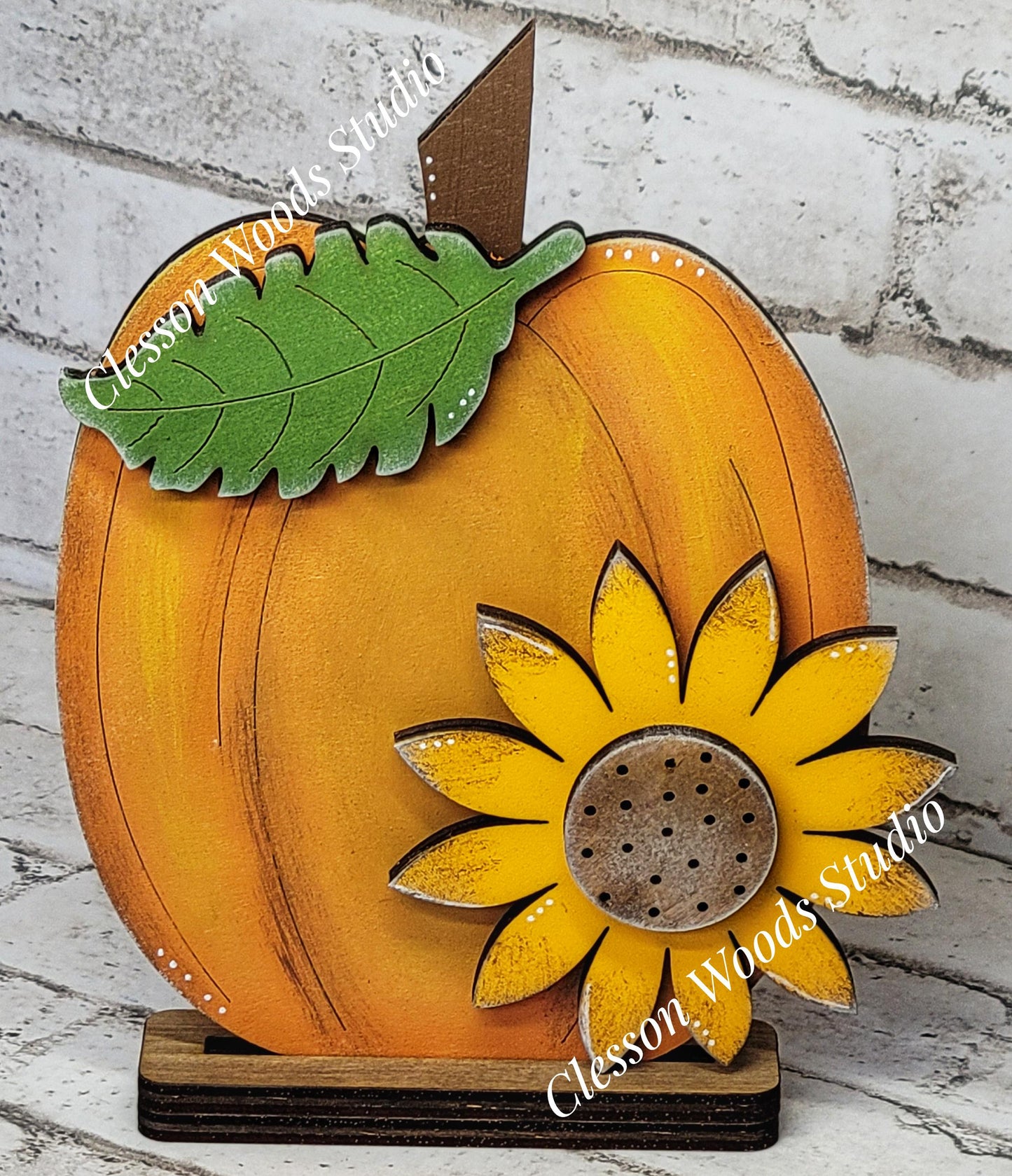 Finished Painted Fall Pumpkin Theme Shelf Sitters