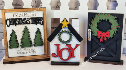 Finished Painted Christmas Theme Shelf Sitters