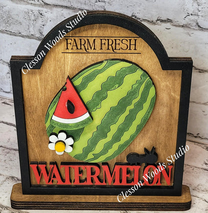 Finished Painted Watermelon Shelf Sitters