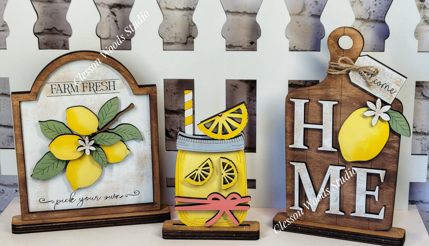 Finished Painted Lemon Shelf Sitters