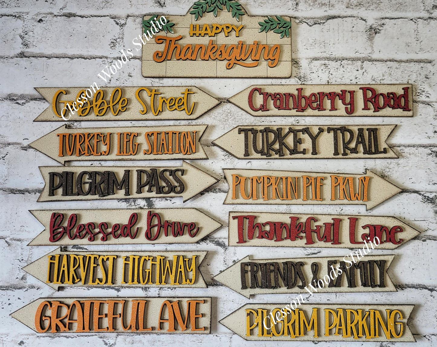 Happy Thanksgiving Add-On for Mini Post & Street Sign Frames (Sold Separately)
