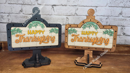 Happy Thanksgiving Add-On for Mini Post & Street Sign Frames (Sold Separately)