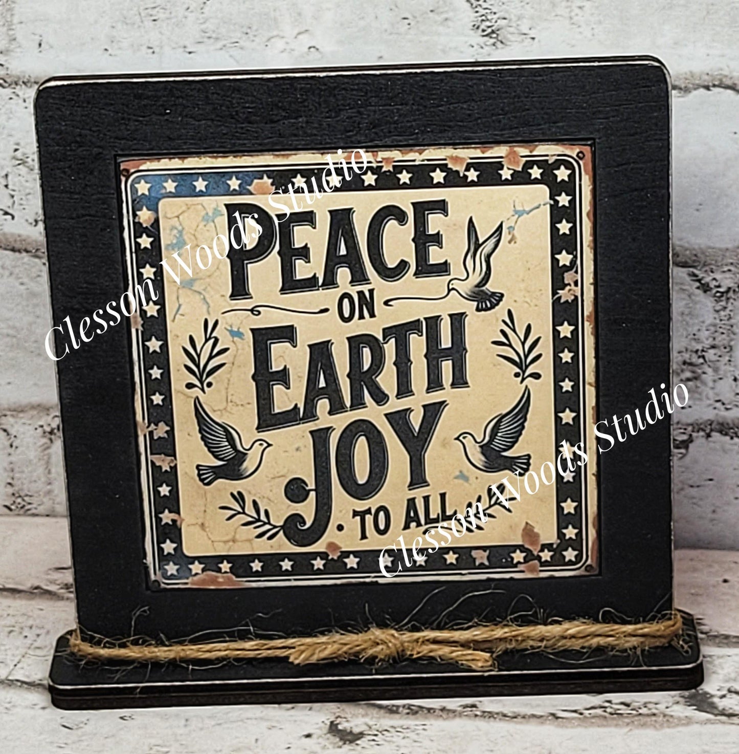 Peace on Earth Joy to All Framed Art Wood Sign