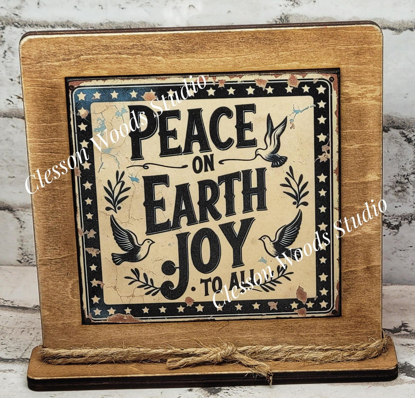 Peace on Earth Joy to All Framed Art Wood Sign