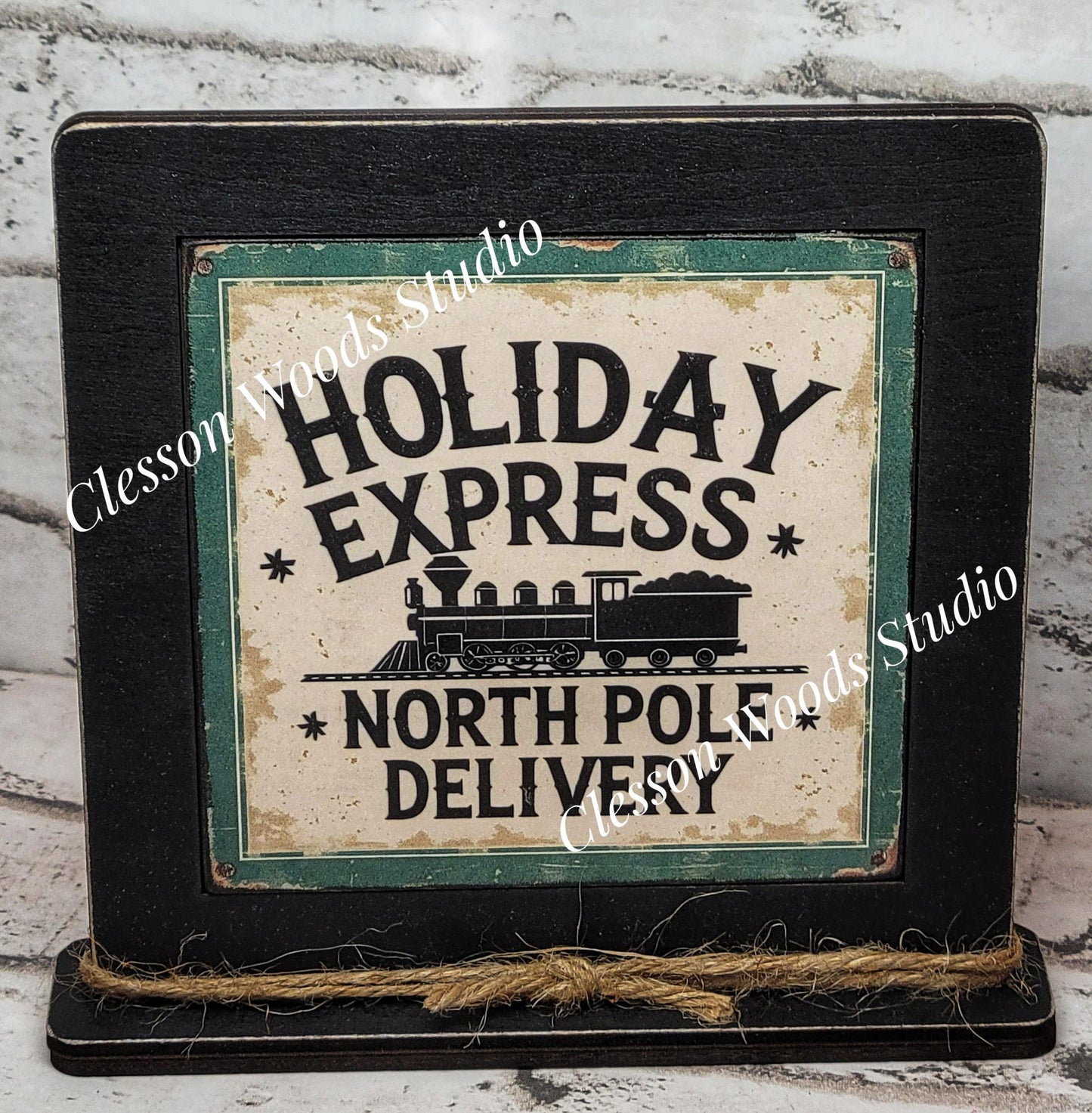 Holiday Express North Pole Delivery Framed Art Wood Sign