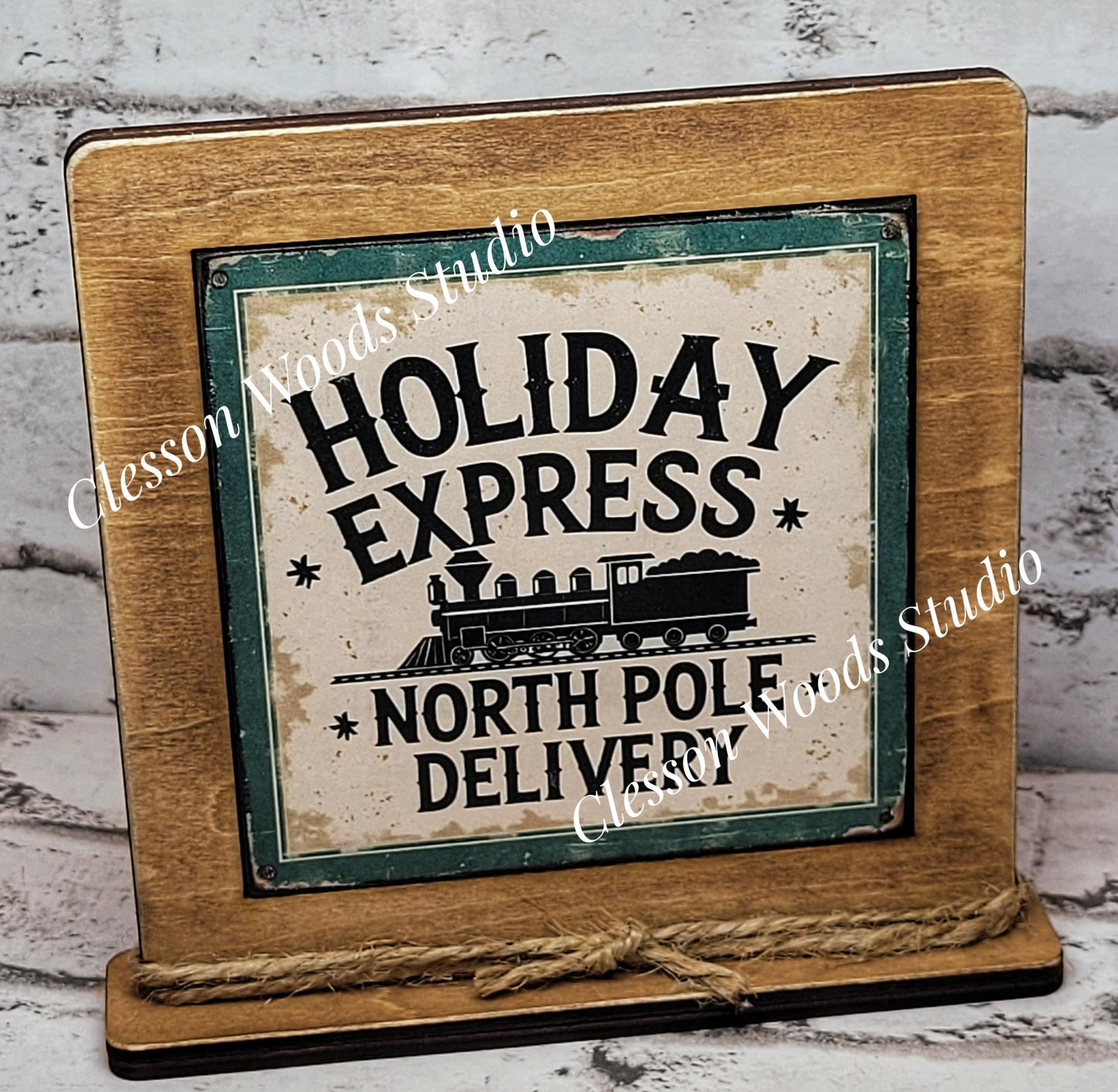 Holiday Express North Pole Delivery Framed Art Wood Sign