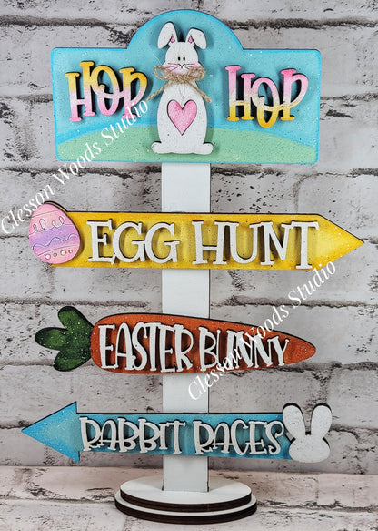 Hop Hop Spring Street Sign
