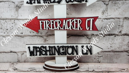 July 4th Celebration 2 Street Sign