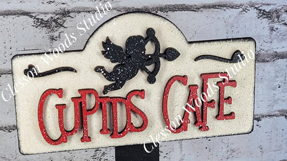 Cupids Cafe Valentine Street Sign