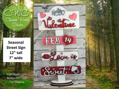 Hello Valentine Street Sign