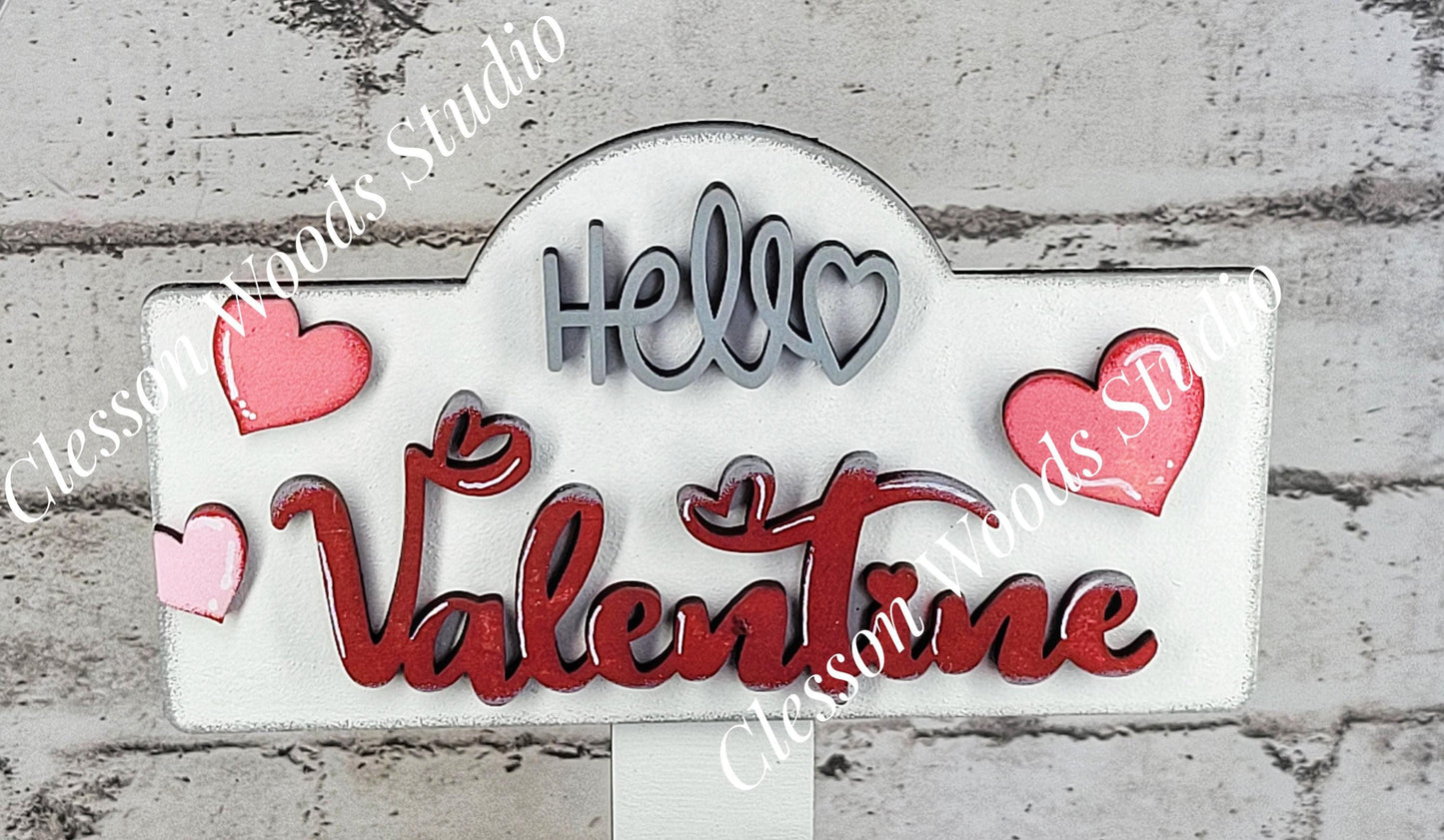 Hello Valentine Street Sign
