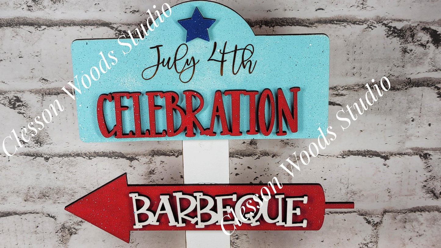 July 4th Celebration Street Sign