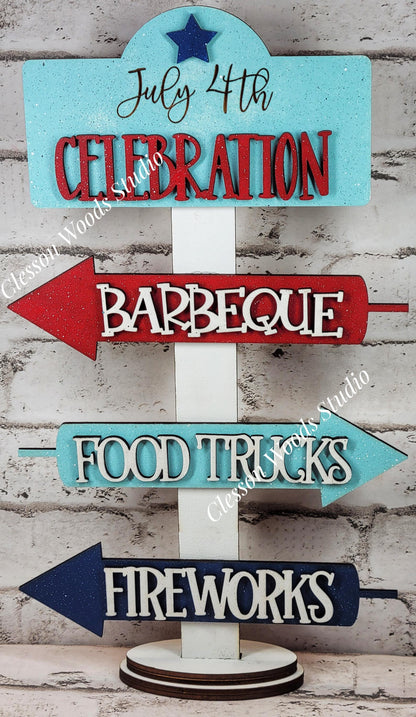 July 4th Celebration Street Sign
