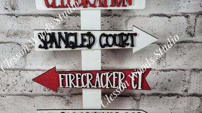 July 4th Celebration 2 Street Sign