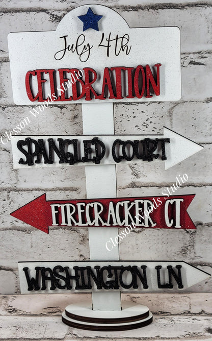 July 4th Celebration 2 Street Sign