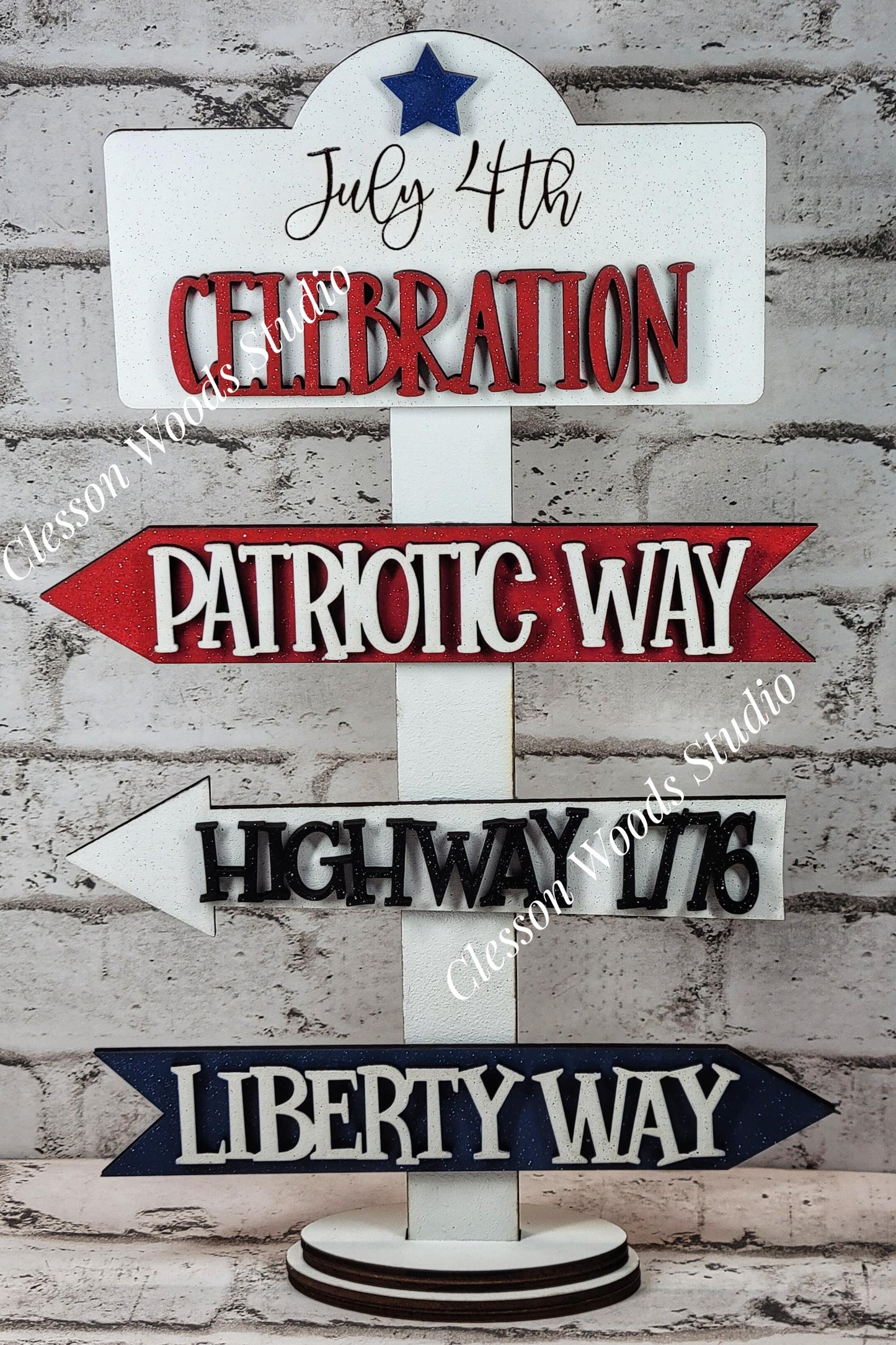 July 4th Celebration 3 Street Sign