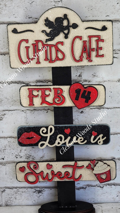 Cupids Cafe Valentine Street Sign